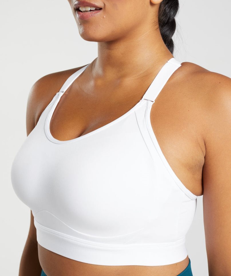 Women's Gymshark Cut Out Back High Support Sports Bra White | NZ 4OUDBW